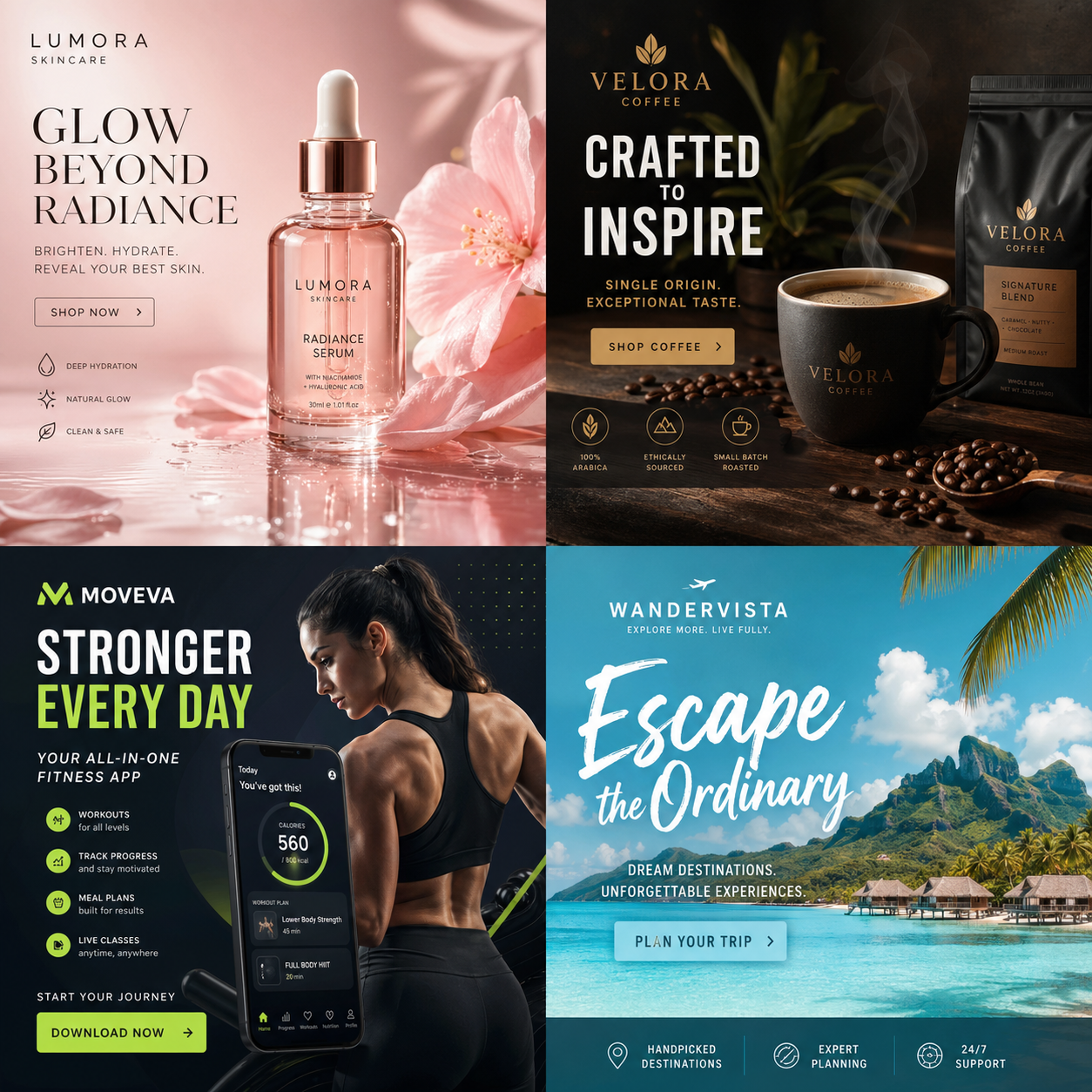 Online ad design set template example